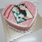 Bánh kem in ảnh hình trái tim